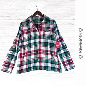 JAMMIES FOR YOUR FAMILIES Women’s Size M Top Plaid NWT Pajama Shirt Flannel